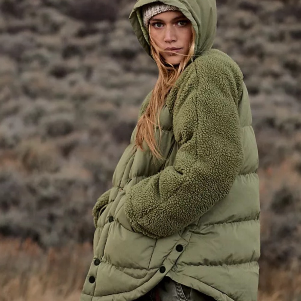 Anthropologie Pilcro Puff Jacket Moss S